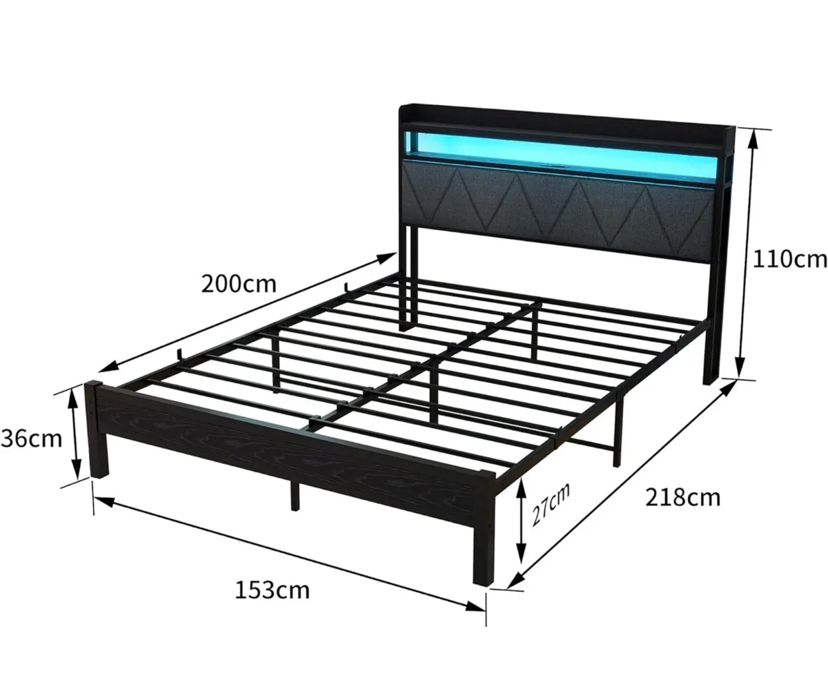 King Bed Frames with 5ft Upholstered Wooden Two-sh - Image 2