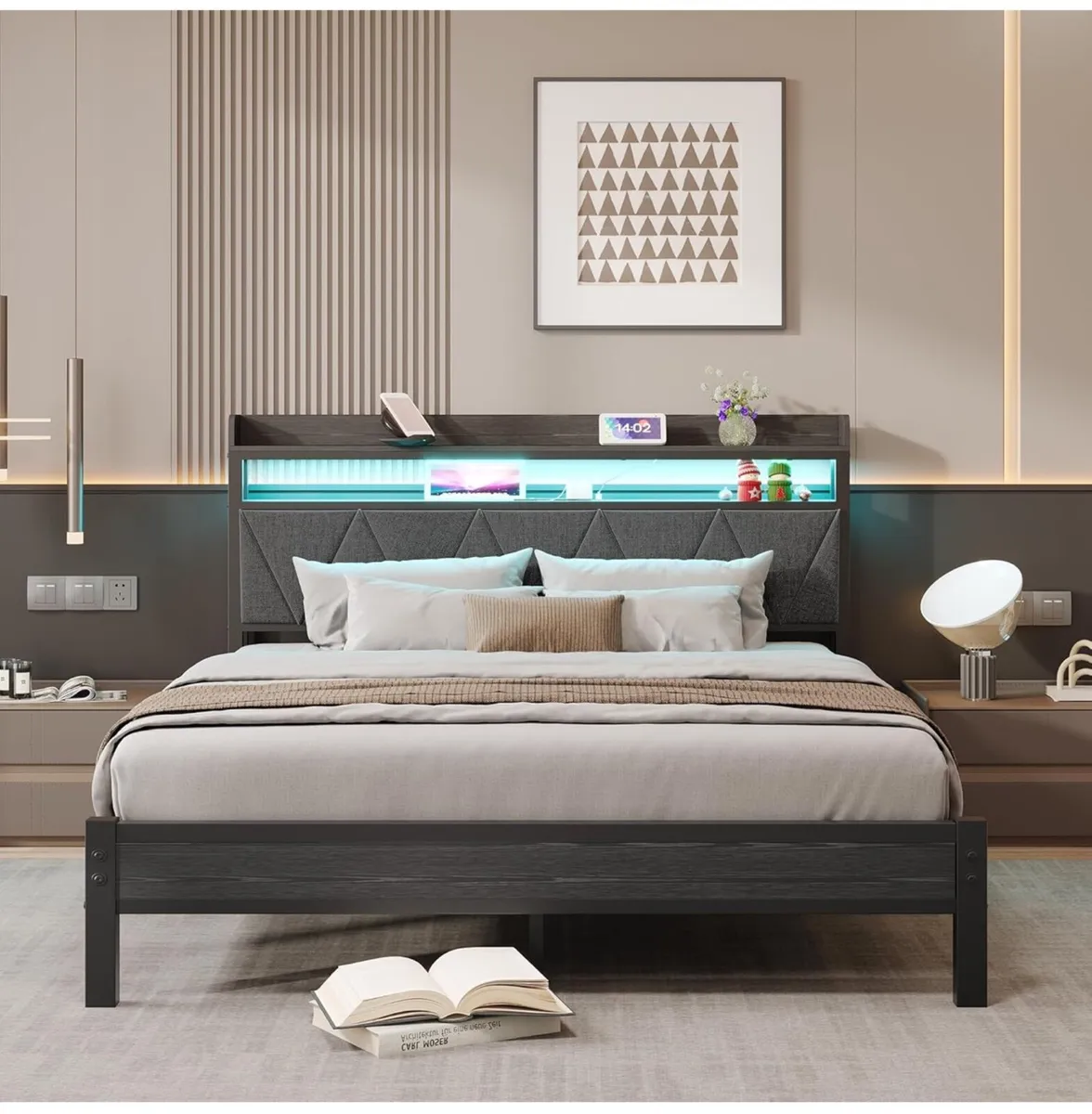 King Bed Frames with 5ft Upholstered Wooden Two-sh - Image 3