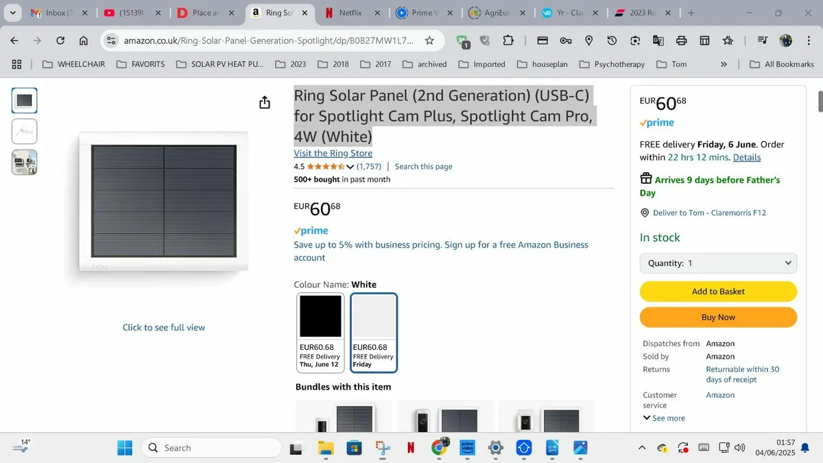 ring doorbell, ring chime and ring solar panel - Image 3