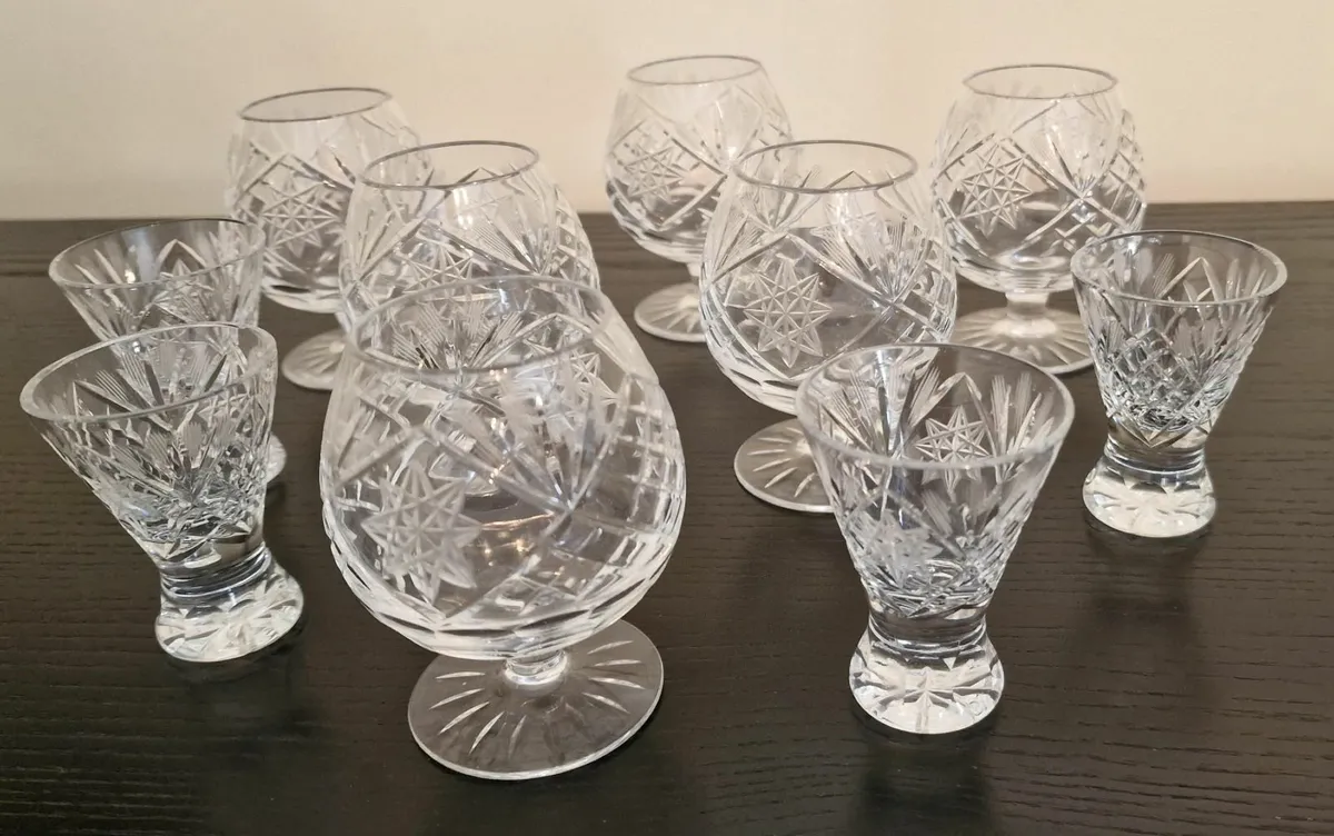 Cut Glass Crystal Glasses - Image 3