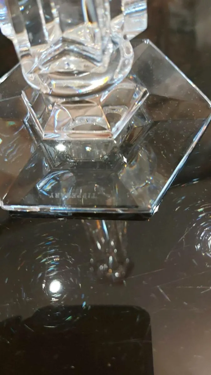 Pair of Tipperary  Crystal  12 " Candle  Holders. - Image 3