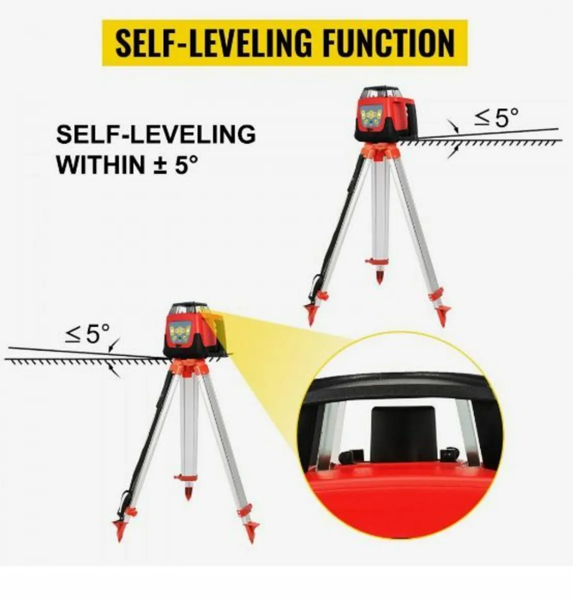 Red Rotary Laser Level Self Leveling Measuring - Image 3