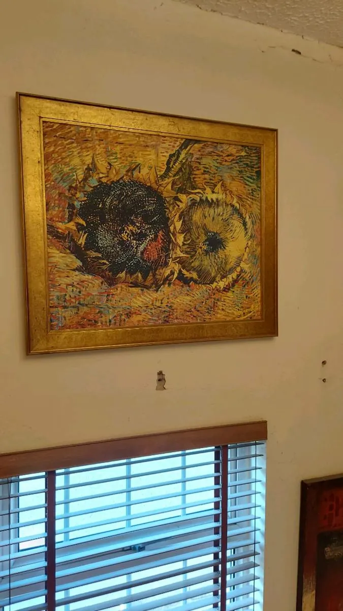 Gold Framed Abstract Print on Canvas. - Image 1