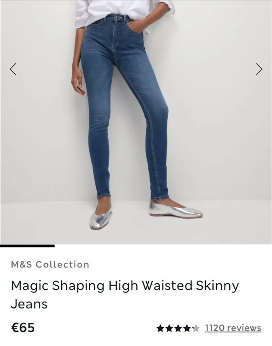 women's WHITE  IVY magic shaping skinny jeans. M&S brand new with tags - Image 1