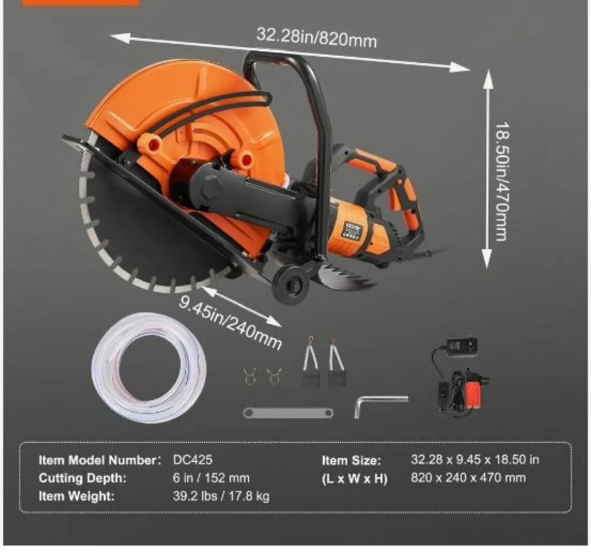 16'' Electric Concrete Saw Wet/Dry Saw Cutter - Image 4