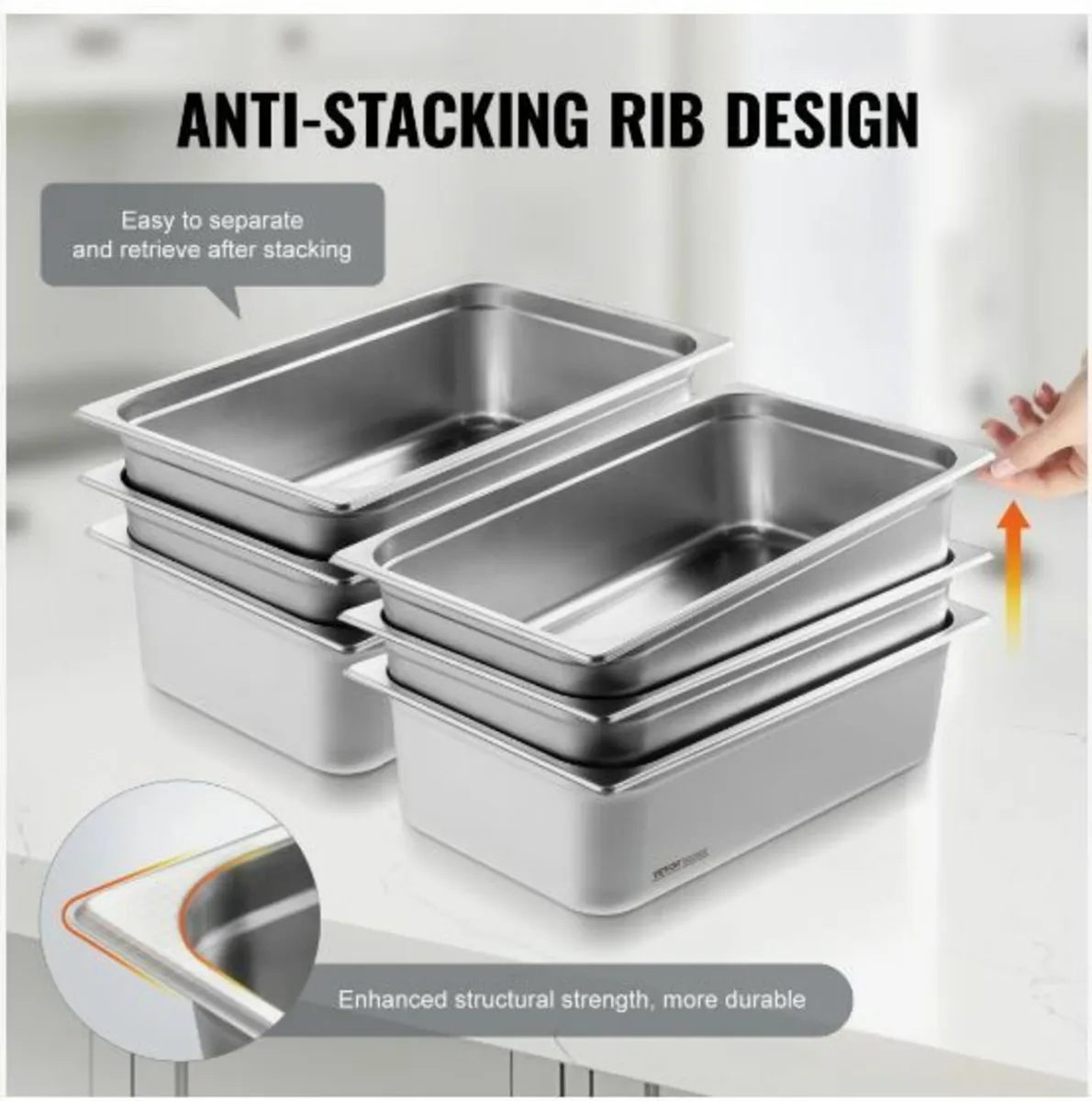 6 Pack Full Size Hotel Pans Steam Table - Image 4