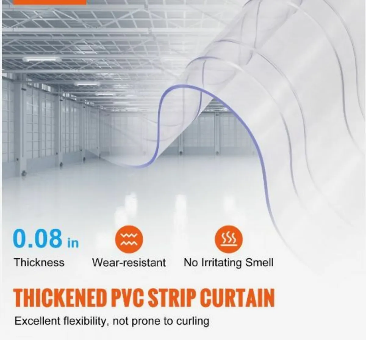 Strip Curtain, 164' Length x 8" Width x 0.08" - Image 2