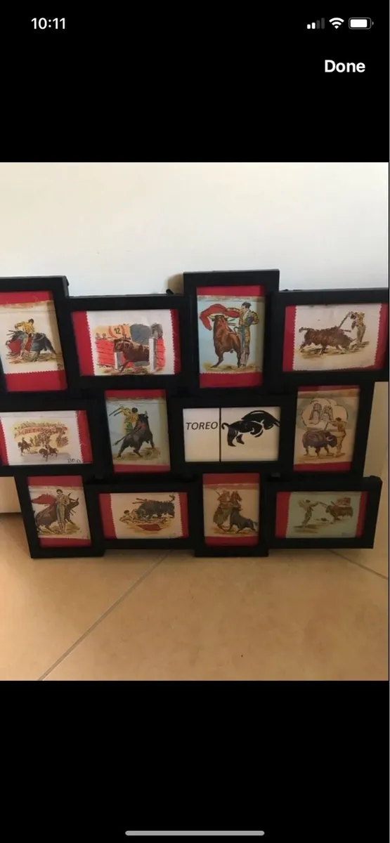 Spanish Bullfighting -Original Art on Linen - Image 1