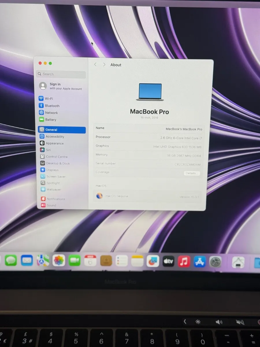 MacBook Pro 16" 2020 i7/16GB/512SSD/254c - Image 2