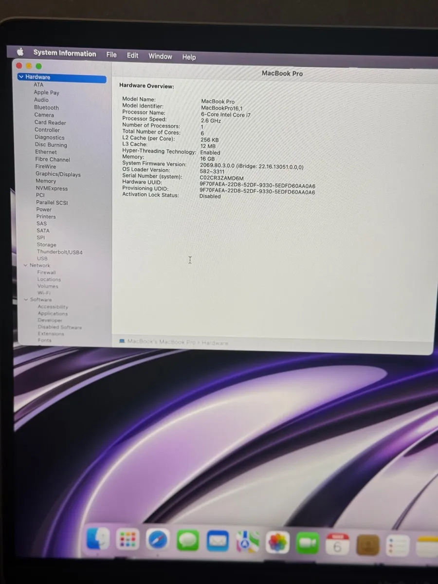 MacBook Pro 16" 2020 i7/16GB/512SSD/254c - Image 4