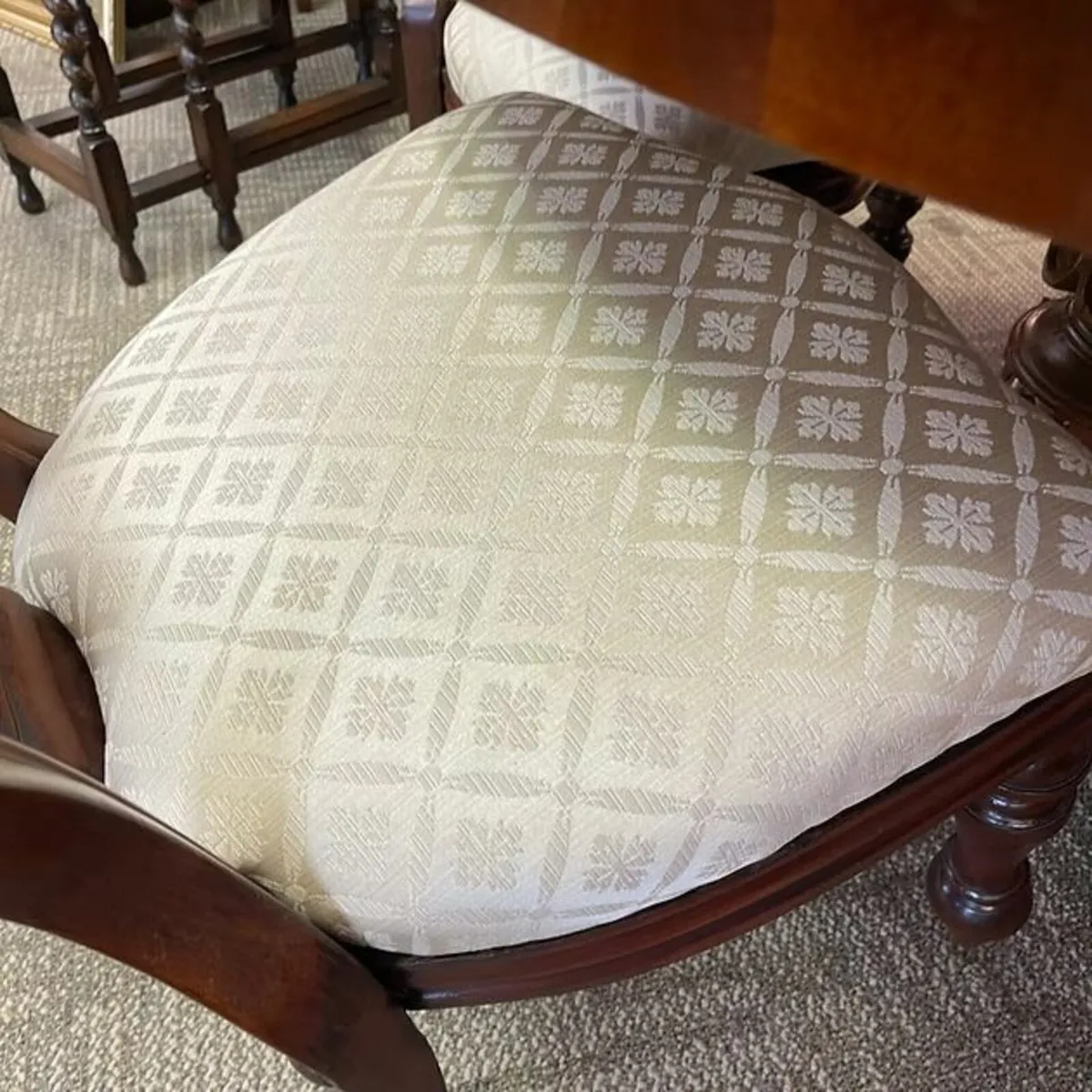 Victorian burr walnut marquetry round pod table & - Image 3