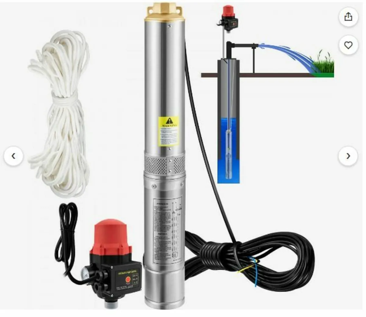 Deep Well Submersible Pump, 750W - Image 1