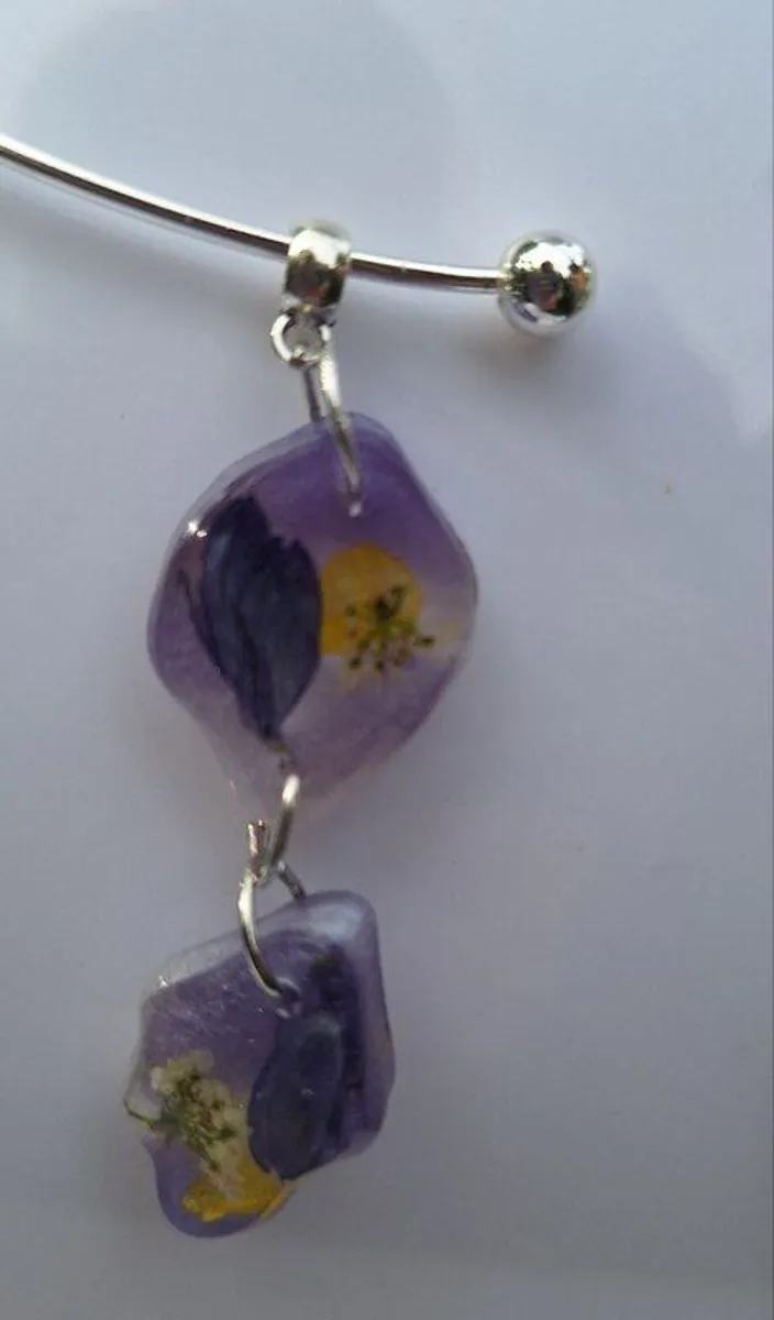 Handmade Botanical Jewelry with 3 Pendants - Image 2