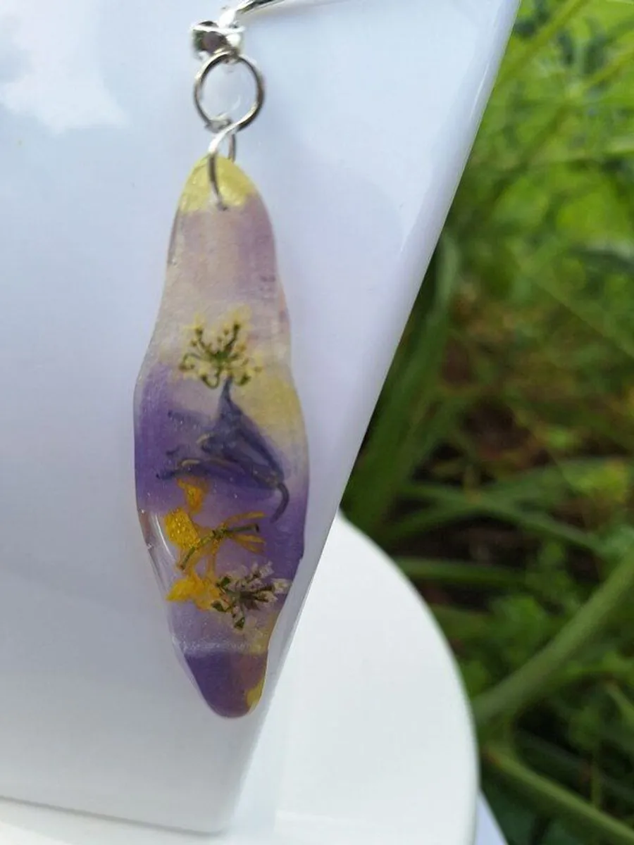 Handmade Botanical Jewelry with 3 Pendants - Image 3