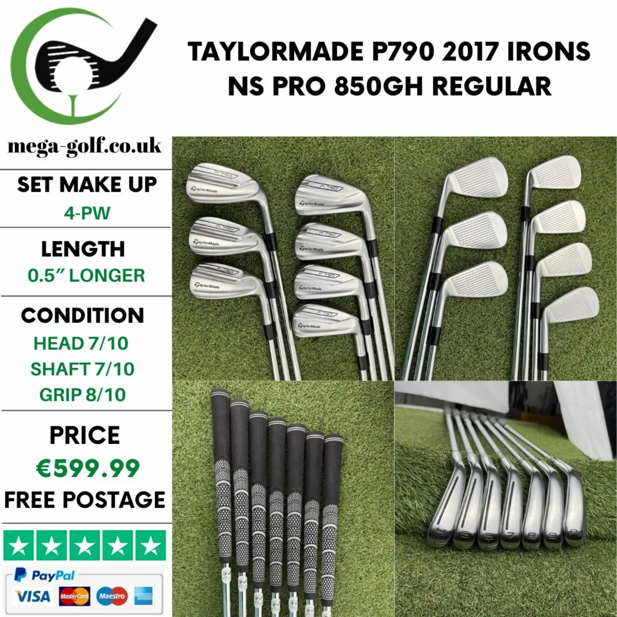TAYLORMADE P790 2017 IRONS / 4-PW / REGULAR - Image 1