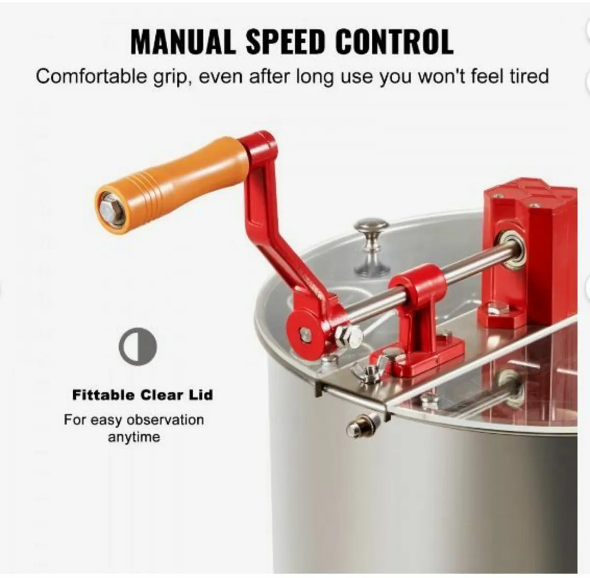 Manual Honey Extractor, 3 Frames Honey Spinner - Image 2