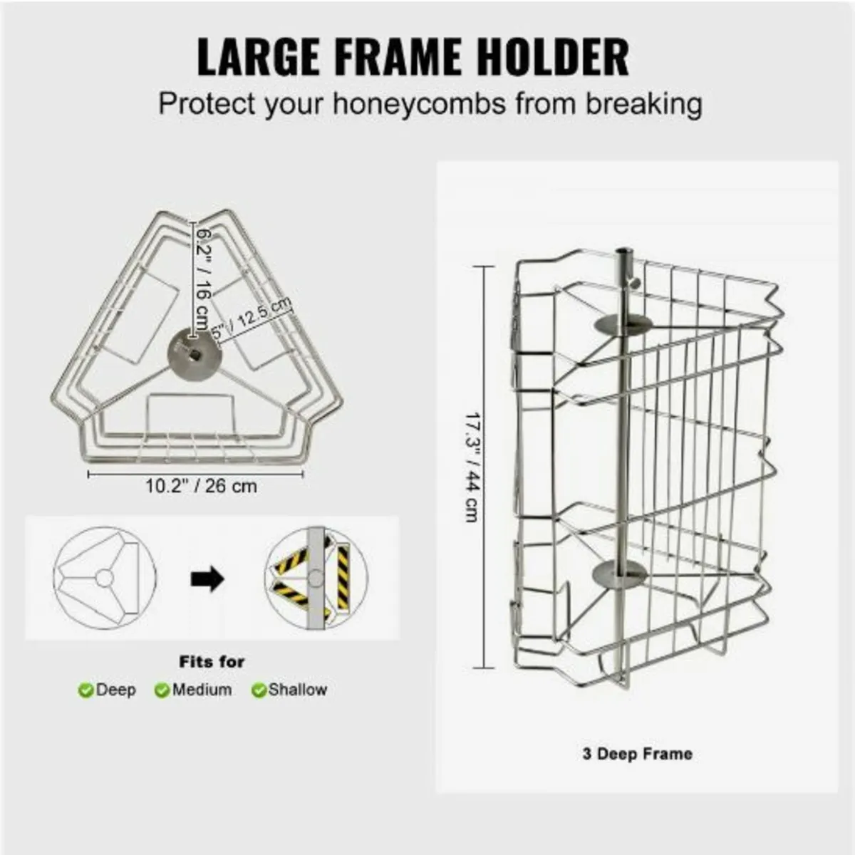 Manual Honey Extractor, 3 Frames Honey Spinner - Image 3