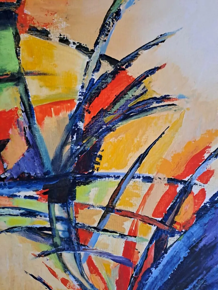 Large colourful modern painting - Image 2