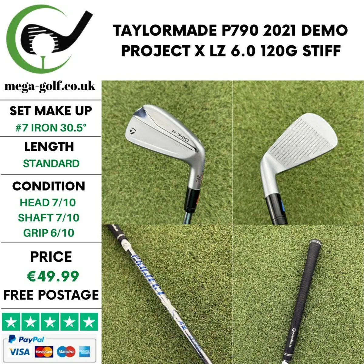 TAYLORMADE P790 2021 DEMO #7 IRON 30.5° / STIFF - Image 1