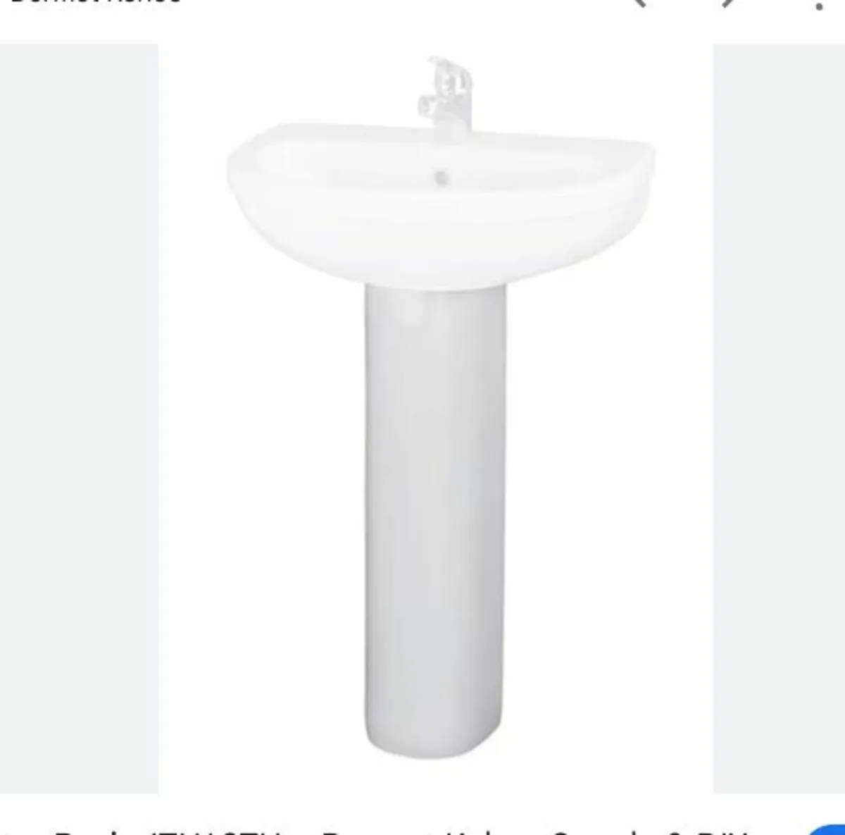 50cm Senator Washbasin and Pedestal €25 - Image 2