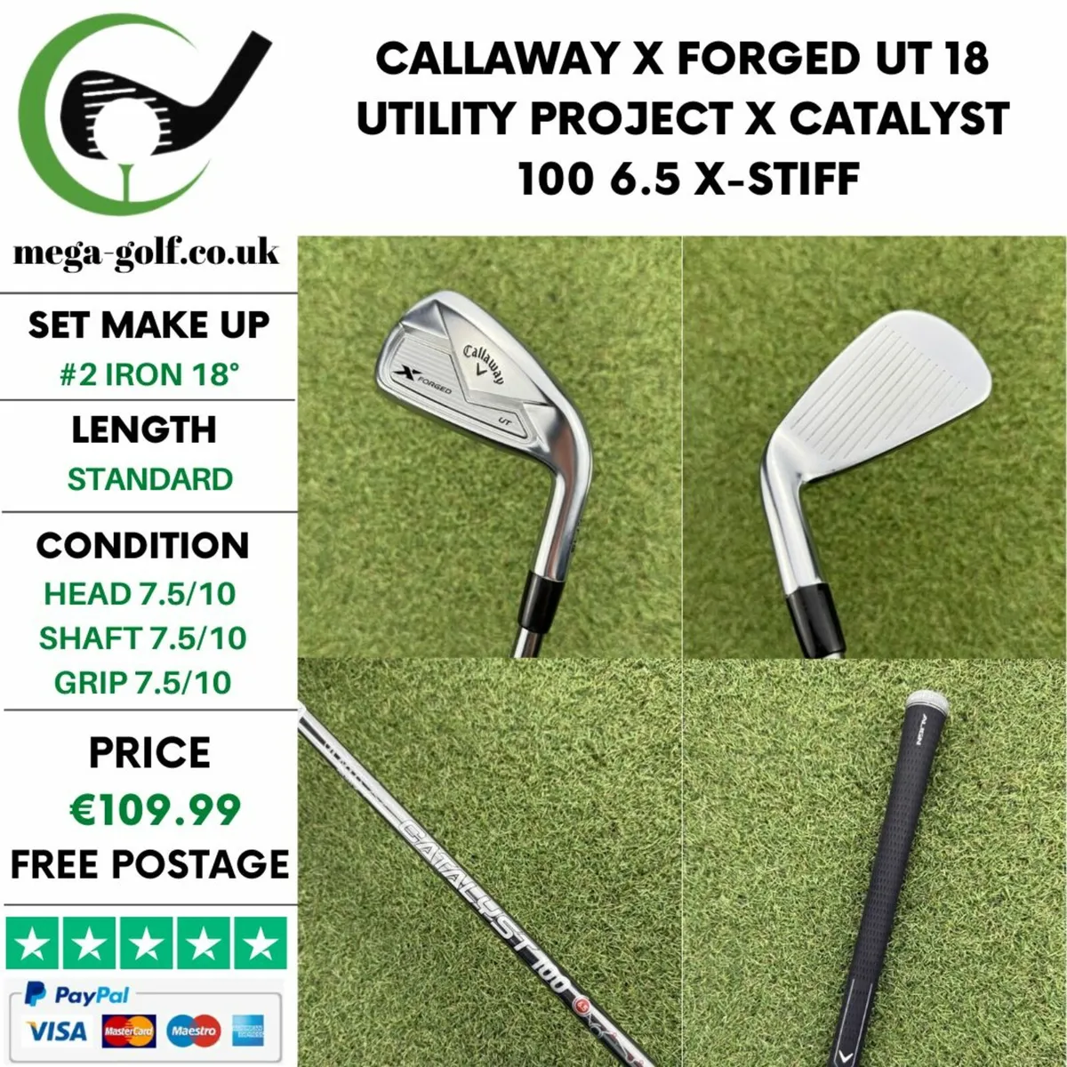 CALLAWAY X FORGED UT 18 UTILITY #2 IRON 18° - Image 1
