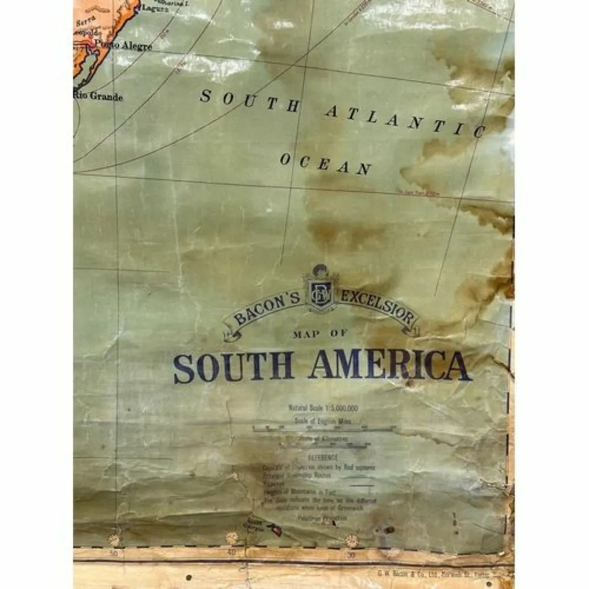 Large Vintage Map of South America- Circa 1930 - Image 2