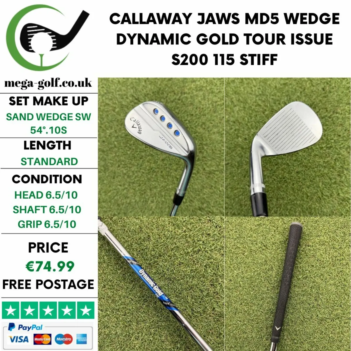 CALLAWAY JAWS MD5 WEDGE SW 54°.10S / STIFF - Image 1