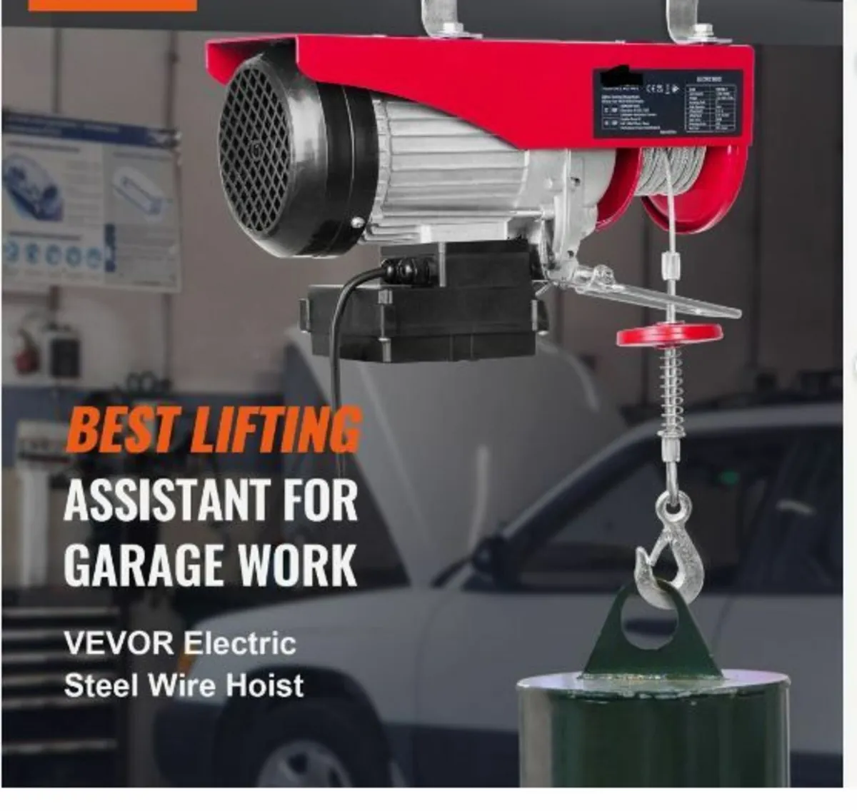 Electric Hoist, 2200 lbs Lifting Capacity, 1600W - Image 3