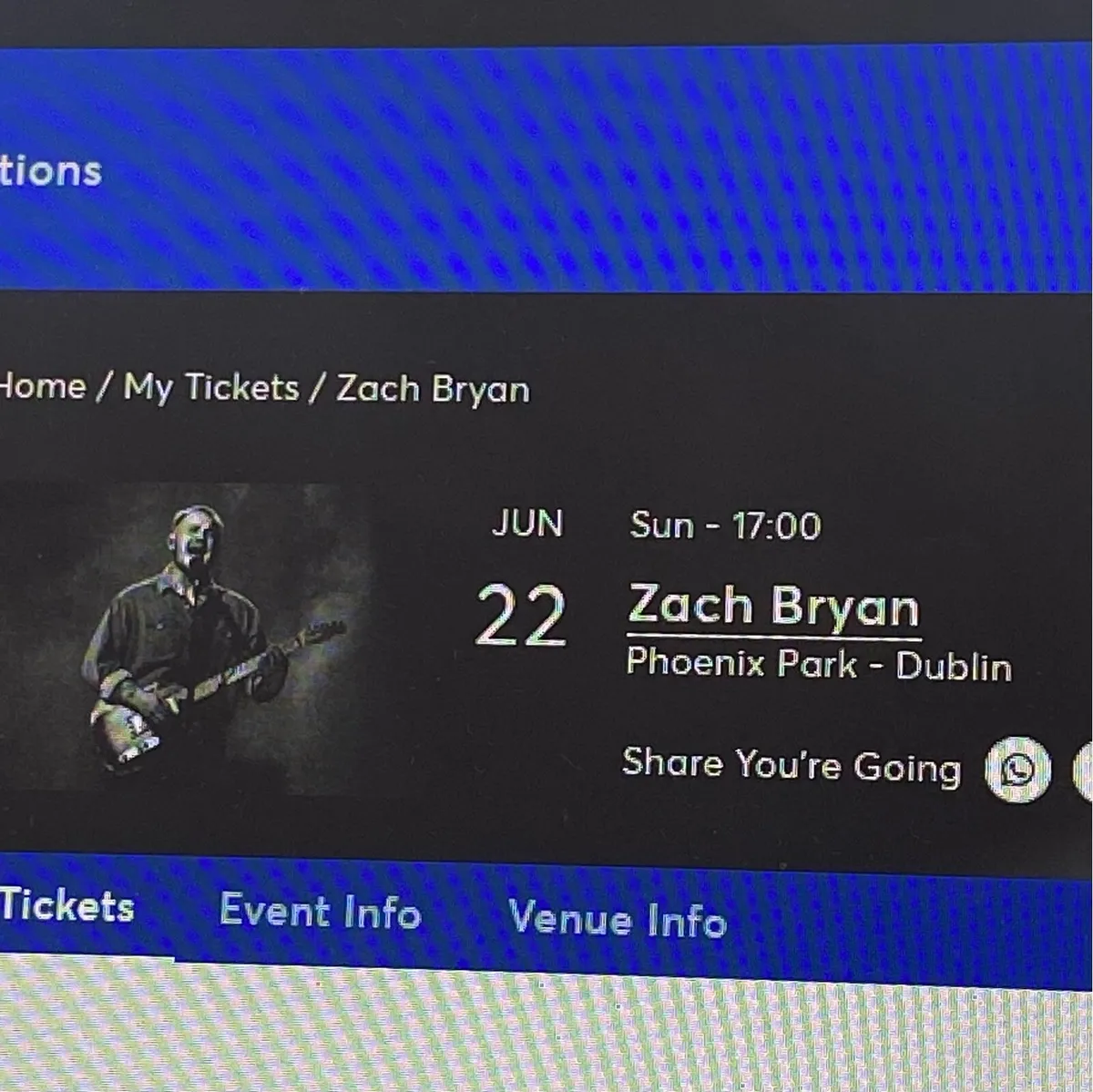 2* Zachary Bryan Tickets Sunday Night