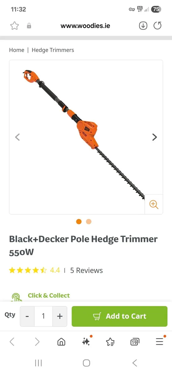 Black and decker extendable hedge trimmer - Image 1