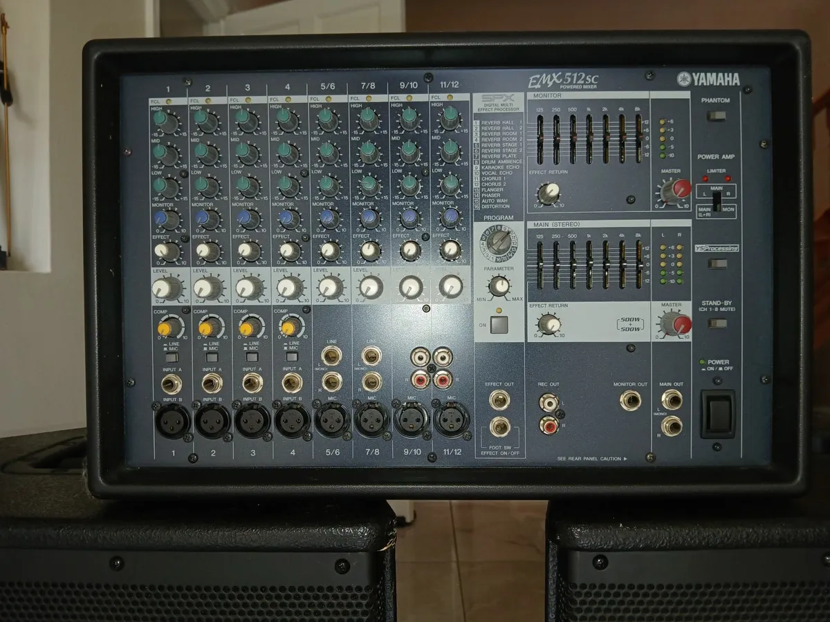 Yamaha EMX512sc powered mixer and speakers - Image 2