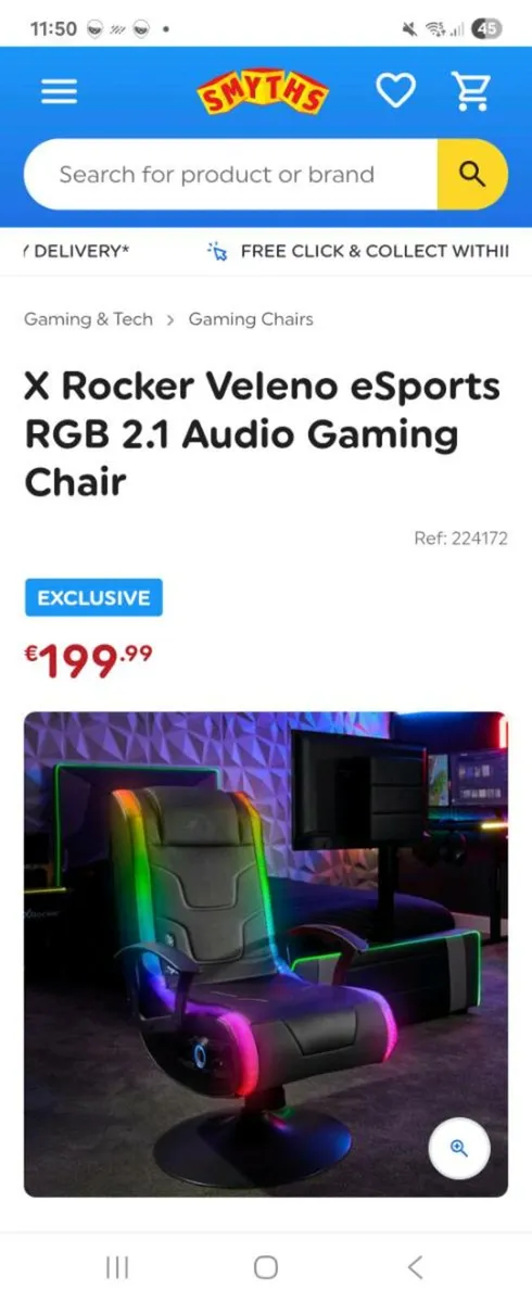 Gaming Chair X Rocker Veleno Sports RGB 2.1 Audio - Image 1