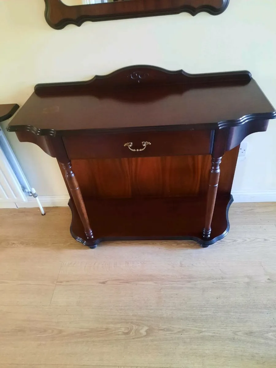 Hall table and mirror mahogany - Image 2