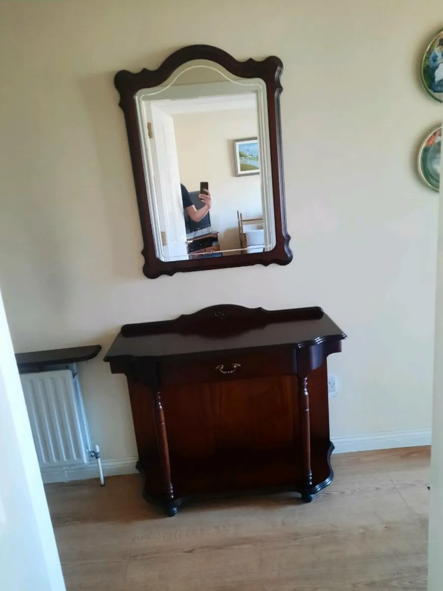Hall table and mirror mahogany - Image 4