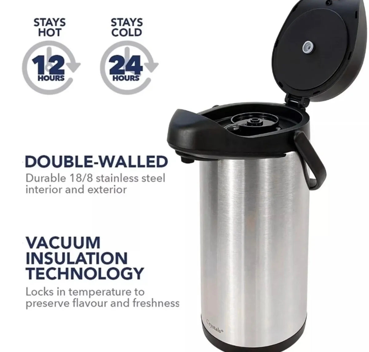 Vacuum Air Pot Flask 3 or 5 Litre Tea/Coffee - Image 2