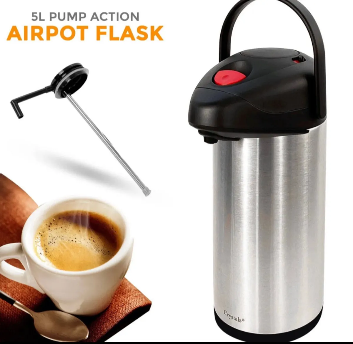 Vacuum Air Pot Flask 3 or 5 Litre Tea/Coffee - Image 3