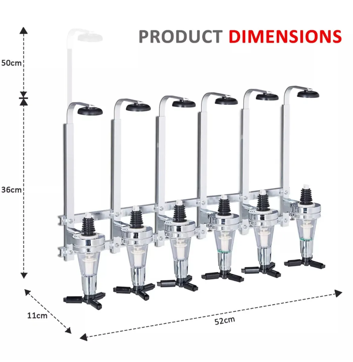 6 Bottle Wall Mounted Optic Dispenser Home Bar - Image 2