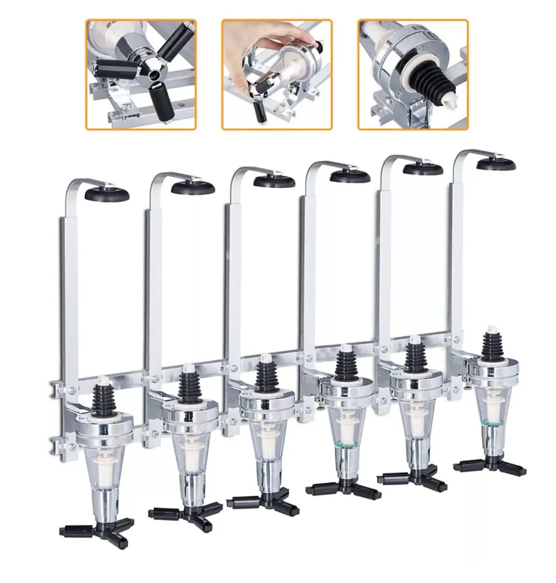 6 Bottle Wall Mounted Optic Dispenser Home Bar - Image 3