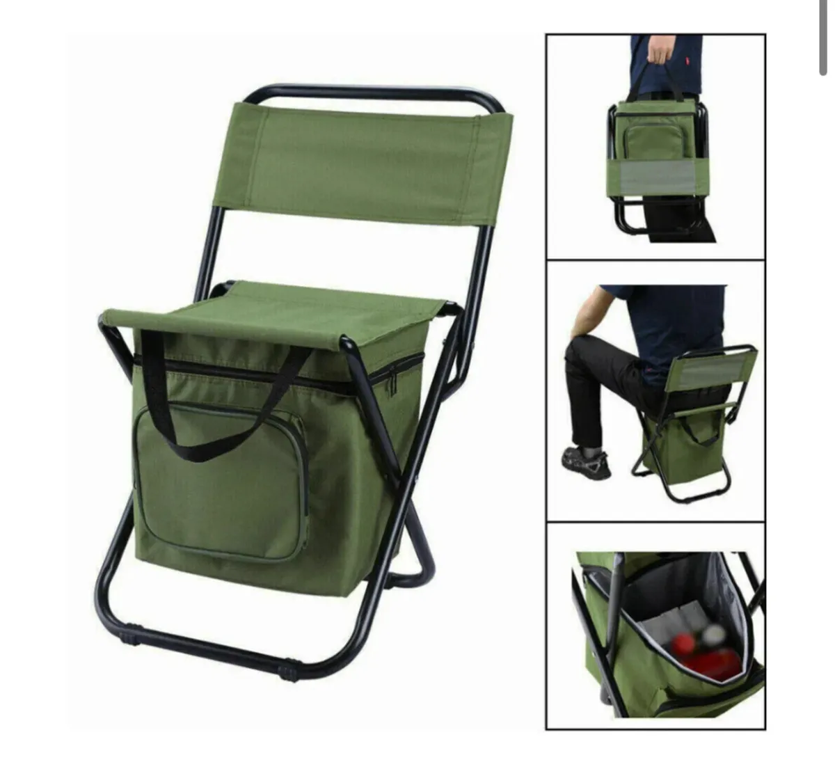 Folding Camping Chair with Storage Bag NEW - Image 1