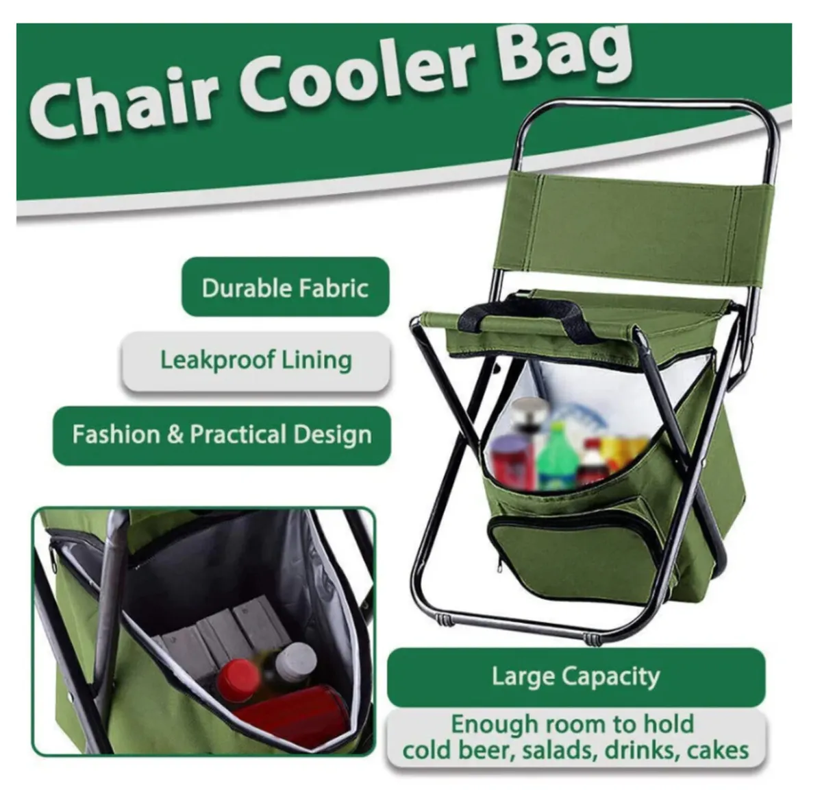 Folding Camping Chair with Storage Bag NEW - Image 2