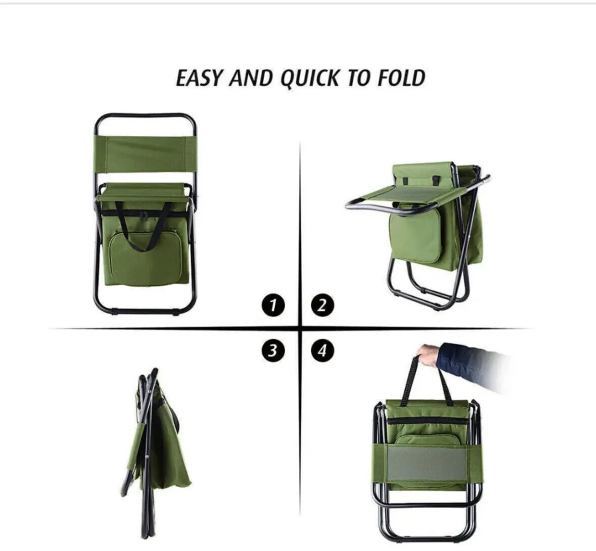 Folding Camping Chair with Storage Bag NEW - Image 4