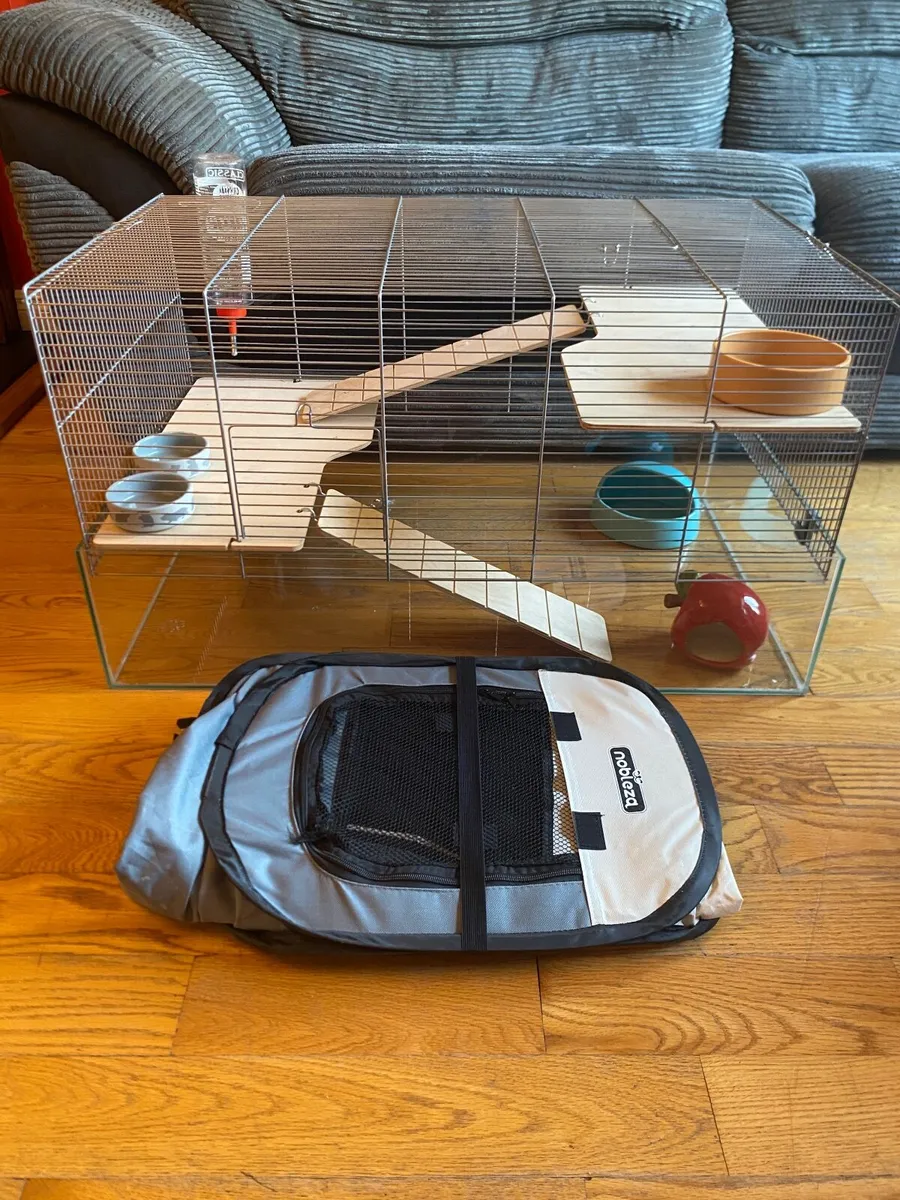 Large hamster cage with a fold-up play pen - Image 1