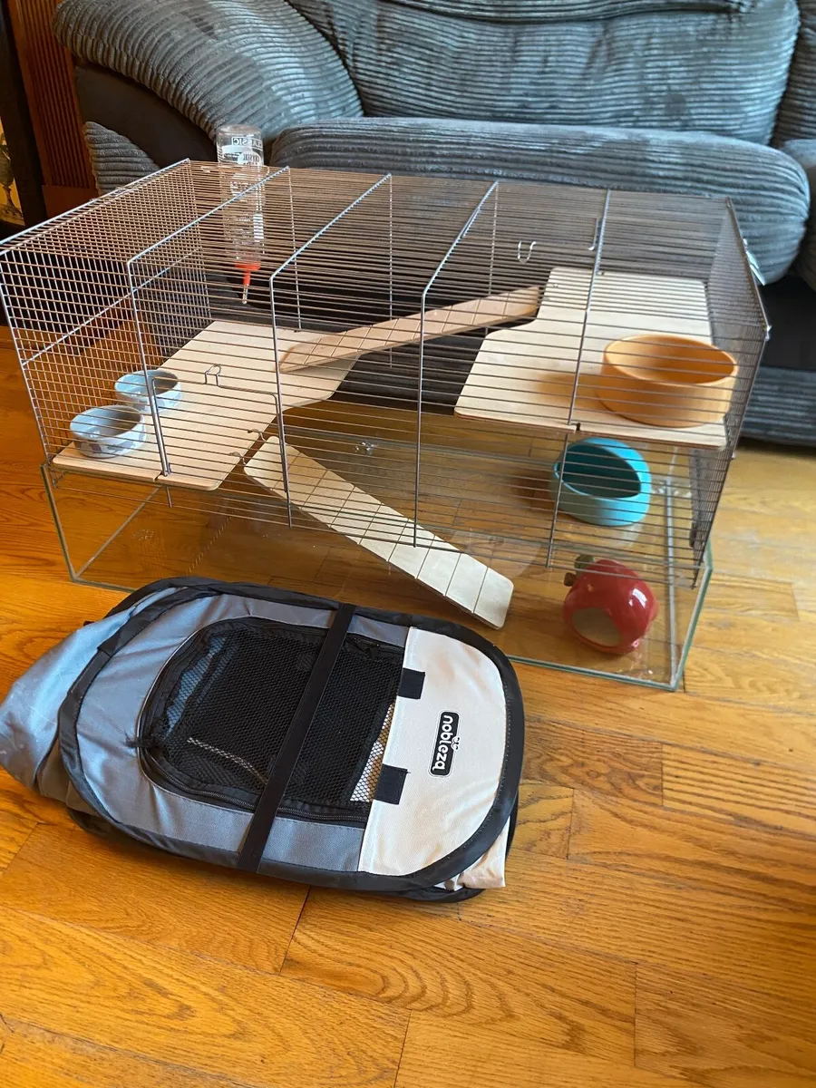 Large hamster cage with a fold-up play pen - Image 2