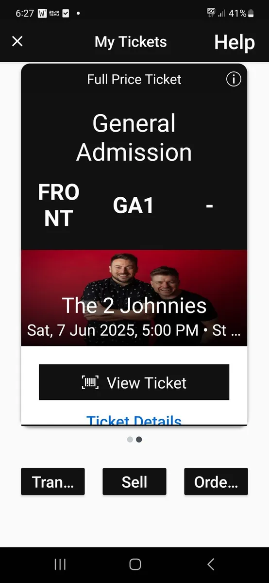 2 tickets for the 2 Johnnies