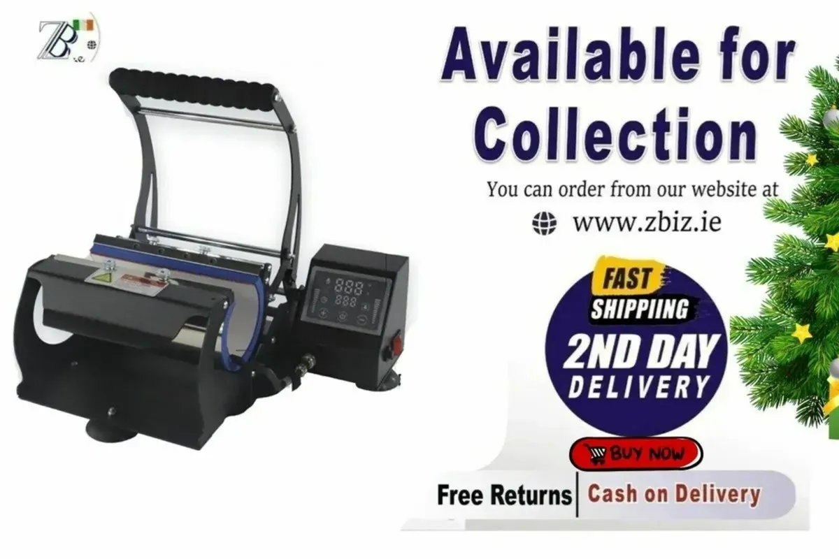 Tumbler Heat Press: 11/20oz, Sublimation - Image 1