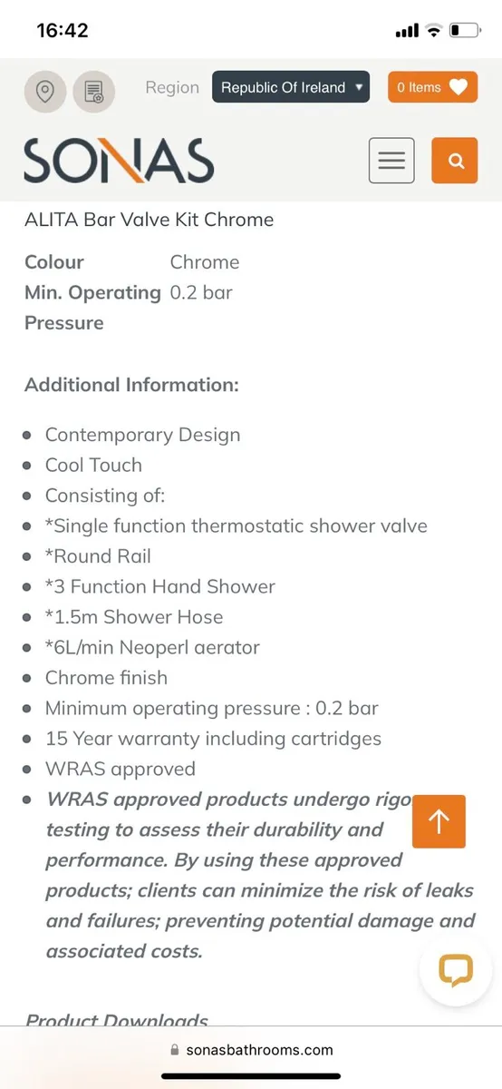 SONAS ALITA Bar Valve Shower kit in chrome - Image 3