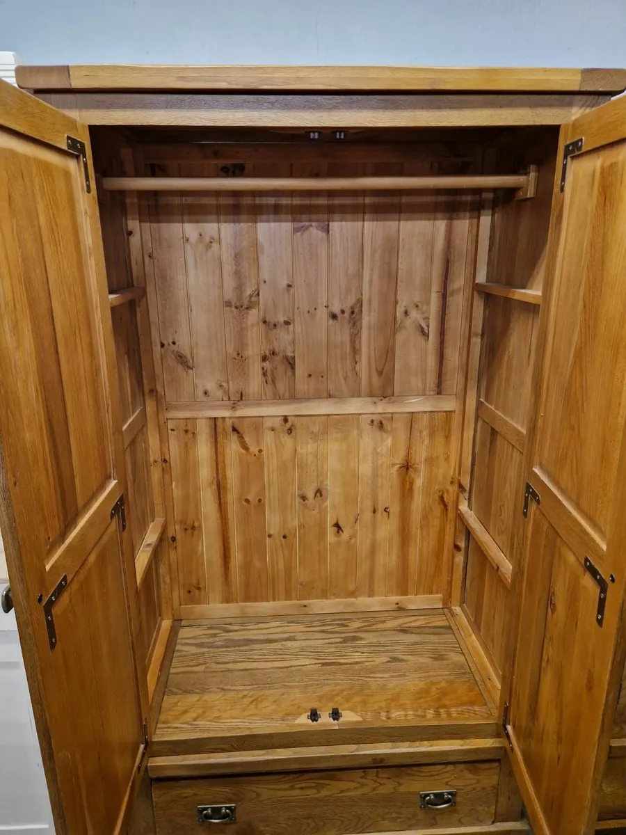 Solid light oak wardrobe - Image 3