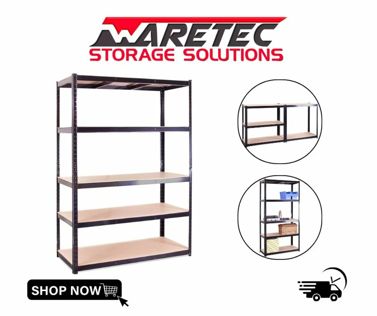 Brand new 5 teir black boltless shelving - Image 1