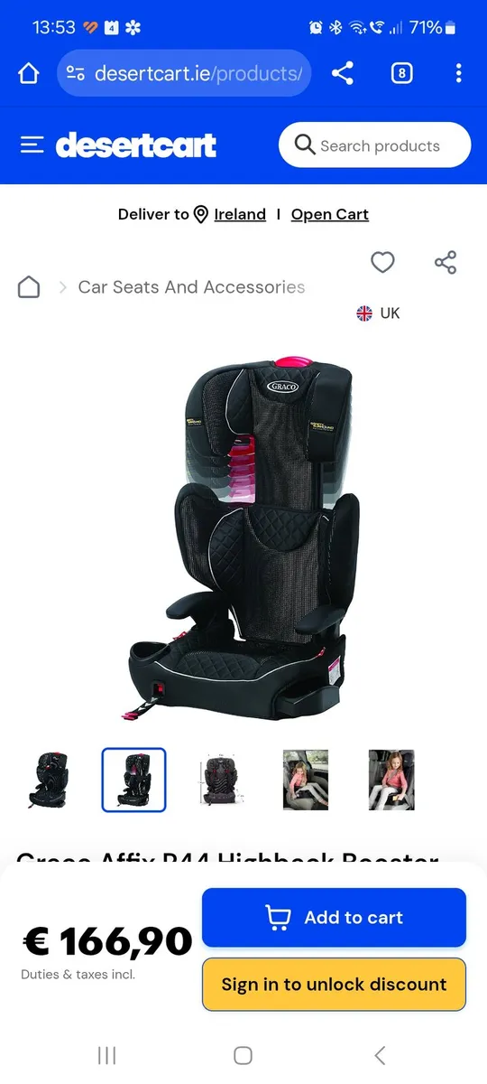 Car seats - high back Booster only - Image 1