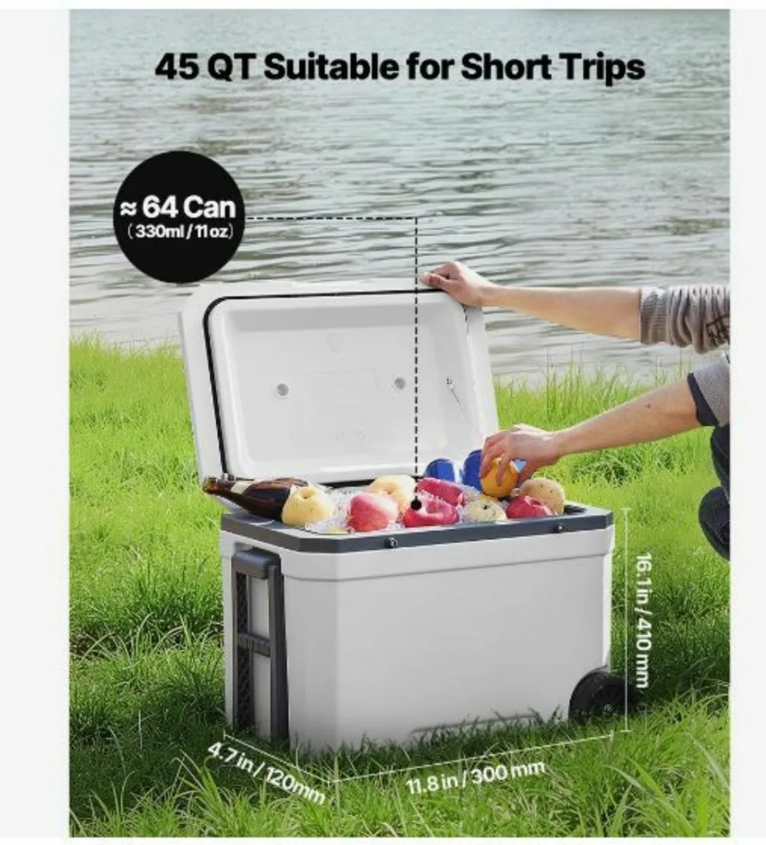 Portable Cooler 45 QT Wheeled Cooler 64 Can - Image 4